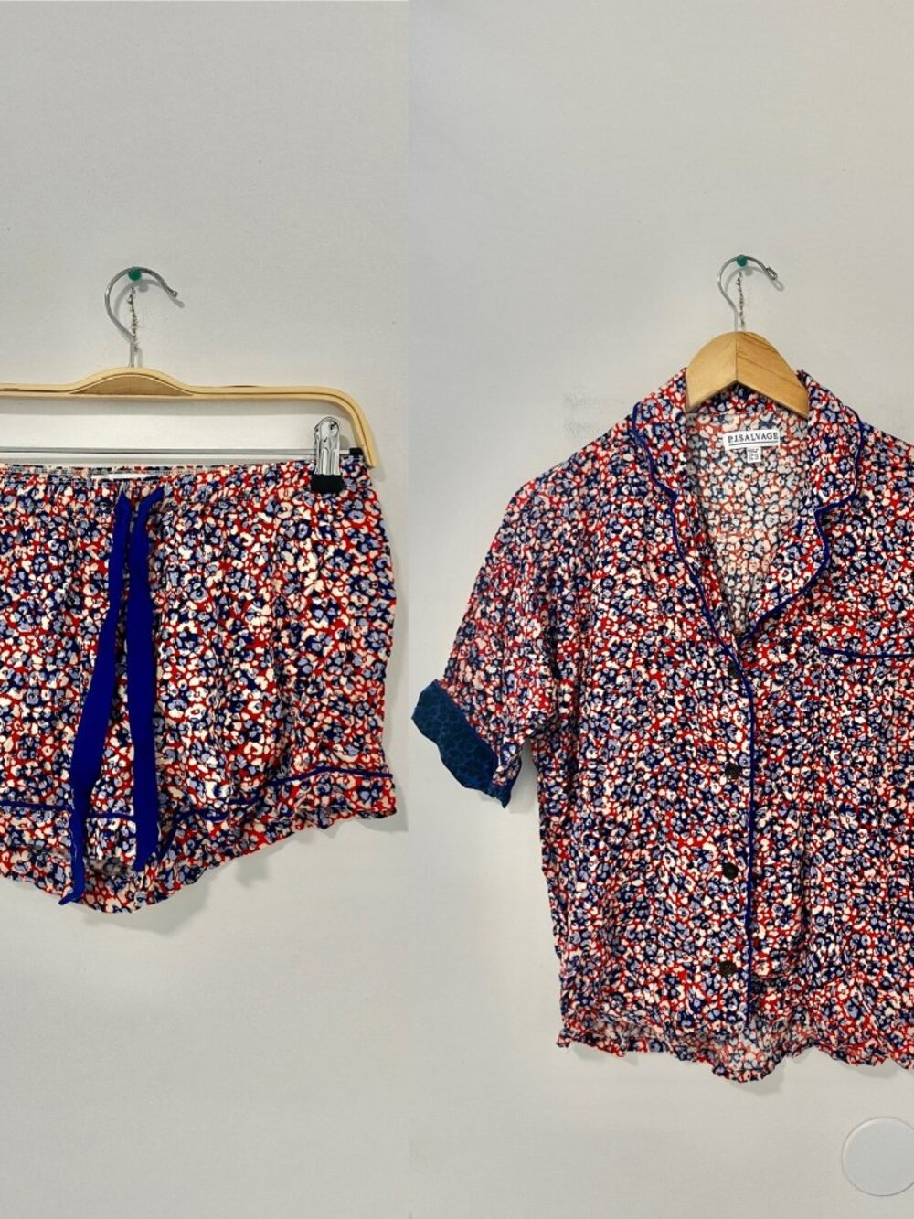 PJ Salvage Orange & Purple Floral Print PJ Shorts Set Size XS